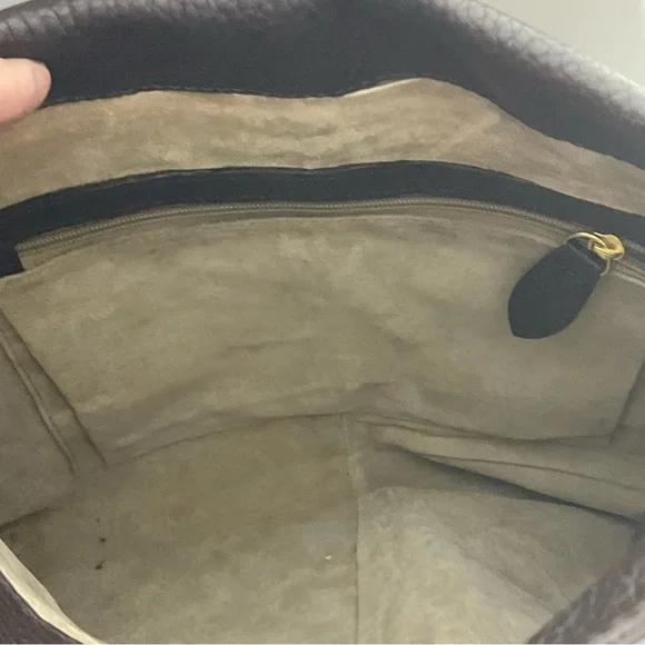 Barr and Barr New York Pebbled Brown Leather Bag Gold Hardware Shoulder Bag - Picture 9 of 15